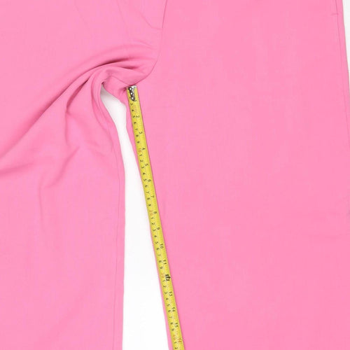 Marks and Spencer Womens Pink Cropped Wide-Leg Trousers Size 18