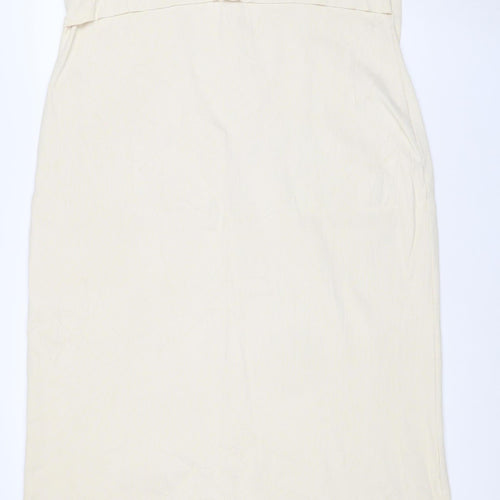 Marks and Spencer Women Beige Size 22 Bodycon Knee Length Sleeveless Dress