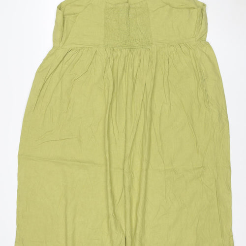 Marks and Spencer Women Green Linen Rich Sleeveless Midi Dress Size 22