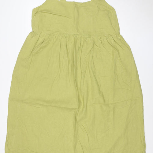 Marks and Spencer Women Green Linen Rich Sleeveless Midi Dress Size 22