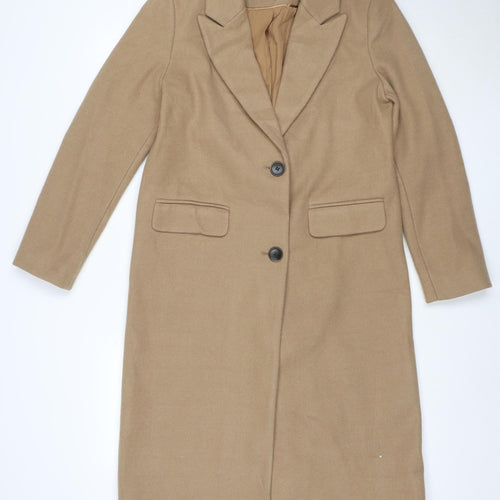 Marks and Spencer Women’s Beige Long Polyester Overcoat Size 10