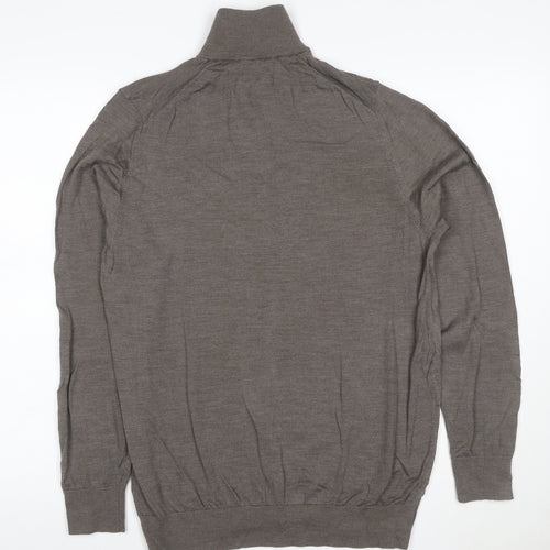 Marks and Spencer Men’s Brown Merino Wool 1/2 Zip Jumper L