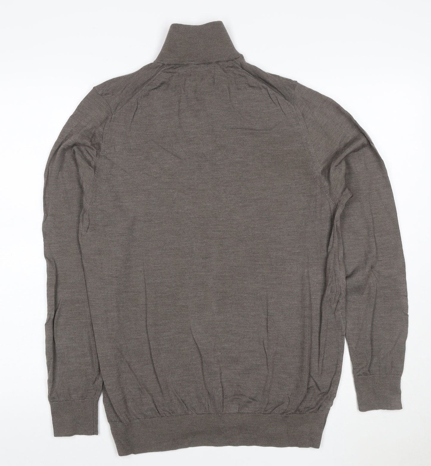Marks and Spencer Men’s Brown Merino Wool 1/2 Zip Jumper L