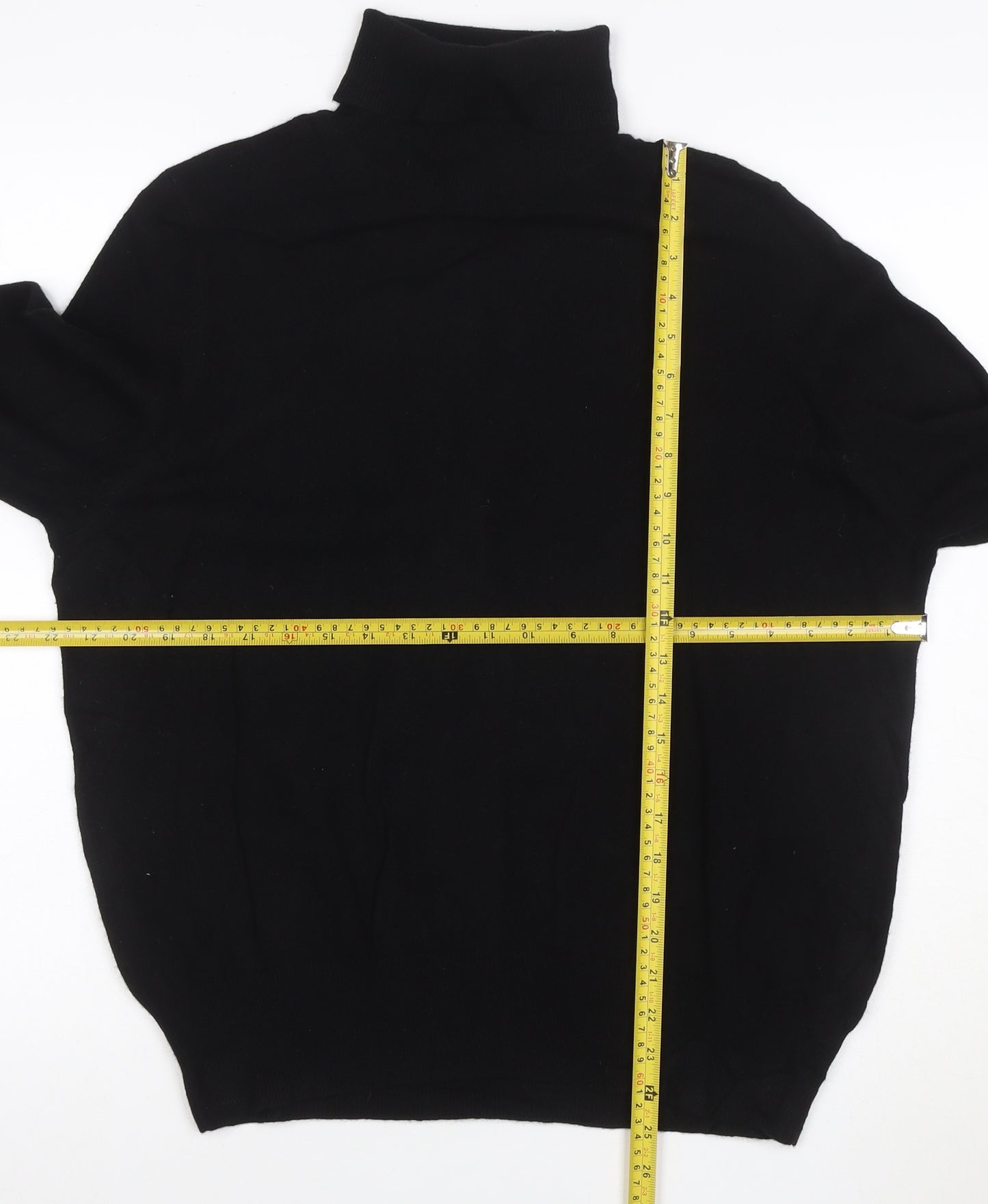 Marks and Spencer Autograph Women Black Cashmere Roll Neck Jumper Size 18