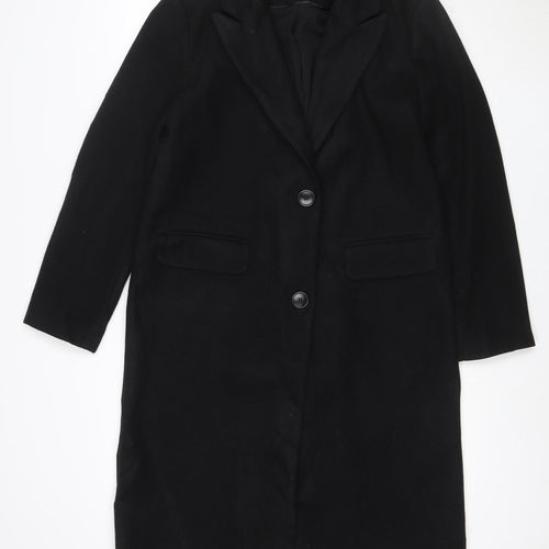Marks and Spencer Womens Black Size 10 Long Overcoat