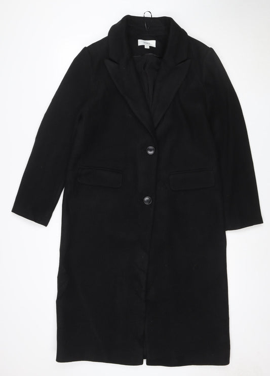 Marks and Spencer Womens Black Size 10 Long Overcoat