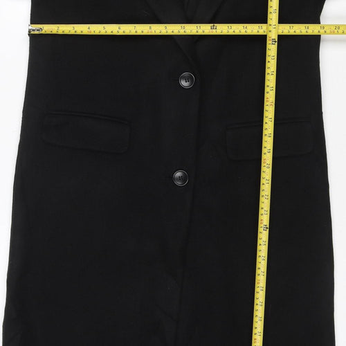 Marks and Spencer Womens Black Size 10 Long Overcoat
