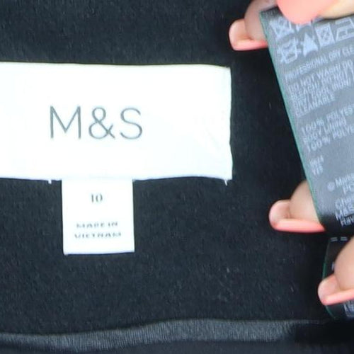 Marks and Spencer Womens Black Size 10 Long Overcoat