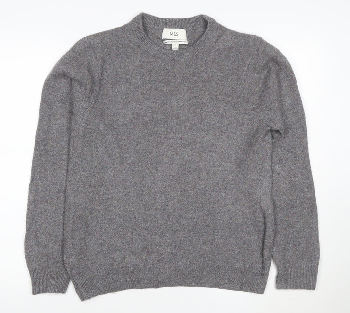 Marks and Spencer Mens Grey Wool Crew Neck Jumper M