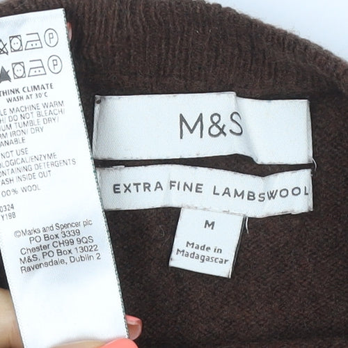 Marks and Spencer Men's Brown Wool Pullover Jumper M