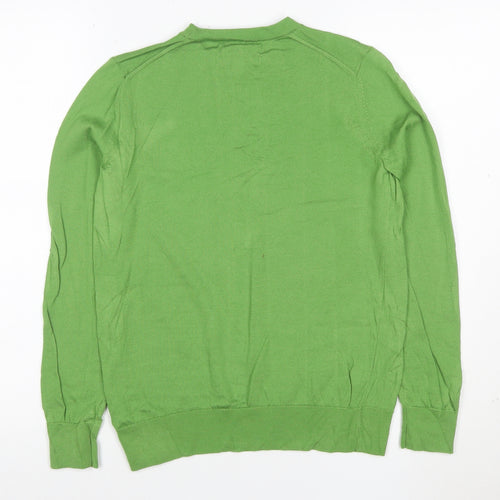 Marks and Spencer Women Green Merino Wool Crew Neck Jumper Size 8