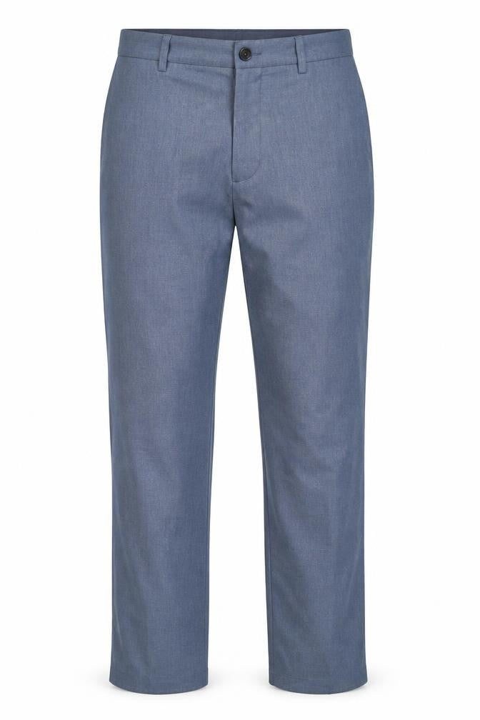 Front view of Marks & Spencer Men's Blue Regular Fit Chino Trousers 32W