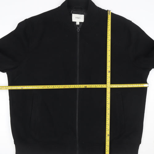 Marks and Spencer Men's Black 2XL Bomber Jacket Full Zip