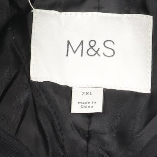 Marks and Spencer Men's Black 2XL Bomber Jacket Full Zip