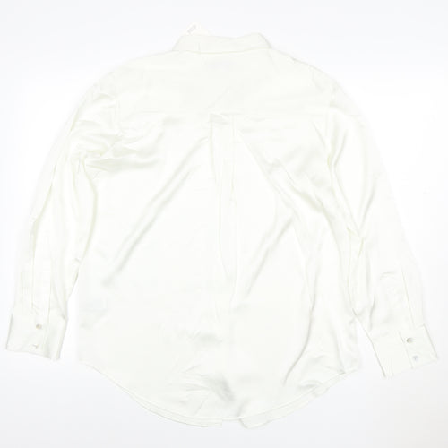 Marks and Spencer Women White Button-Up Blouse Size 10 Regular
