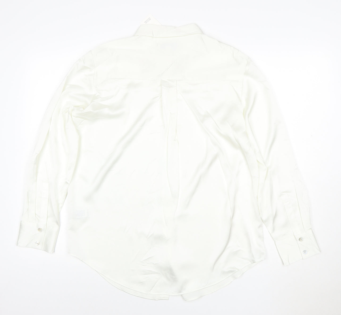 Marks and Spencer Women White Button-Up Blouse Size 10 Regular
