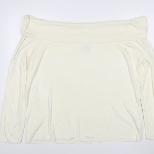 Marks and Spencer Women's Ivory Cowl Neck Long Sleeve Jumper Size 22