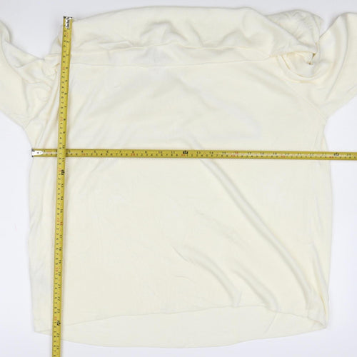 Marks and Spencer Women's Ivory Cowl Neck Long Sleeve Jumper Size 22