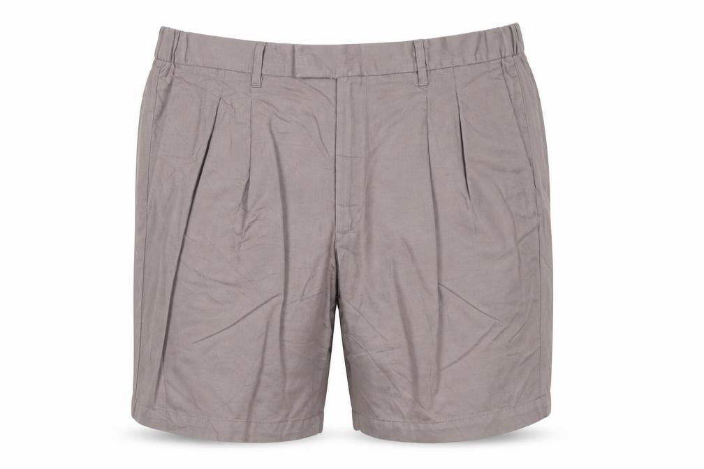 Marks and Spencer Men’s Brown Chino Pleated Shorts 42in Linen Blend