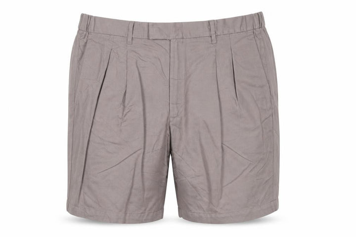 Front view of Marks & Spencer Men’s Brown Chino Pleated Shorts 42in Linen Blend