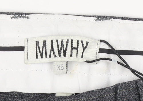 MAWHY Men's Grey Dress Pants Size 36 Regular Fit Trousers