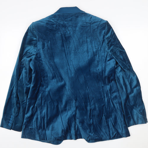 Marks and Spencer Women's Blue Velvet Blazer Size 14