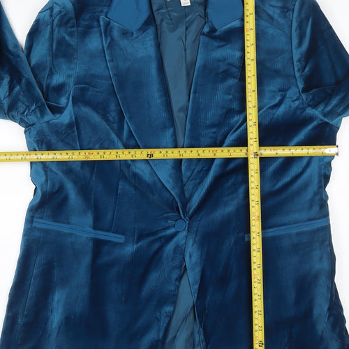 Marks and Spencer Women's Blue Velvet Blazer Size 14