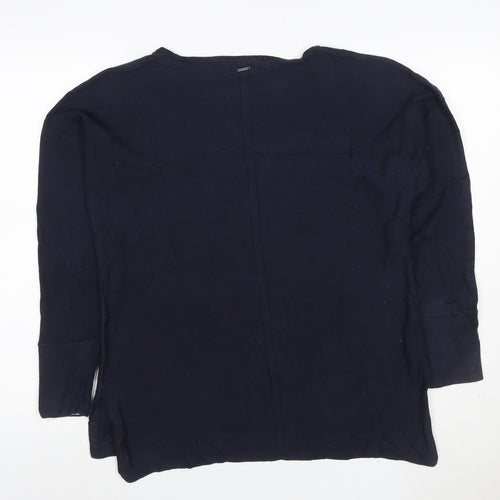 White Stuff Women's Blue Cotton Crew Neck Jumper Size 10