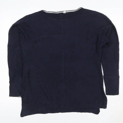 White Stuff Women's Blue Cotton Crew Neck Jumper Size 10