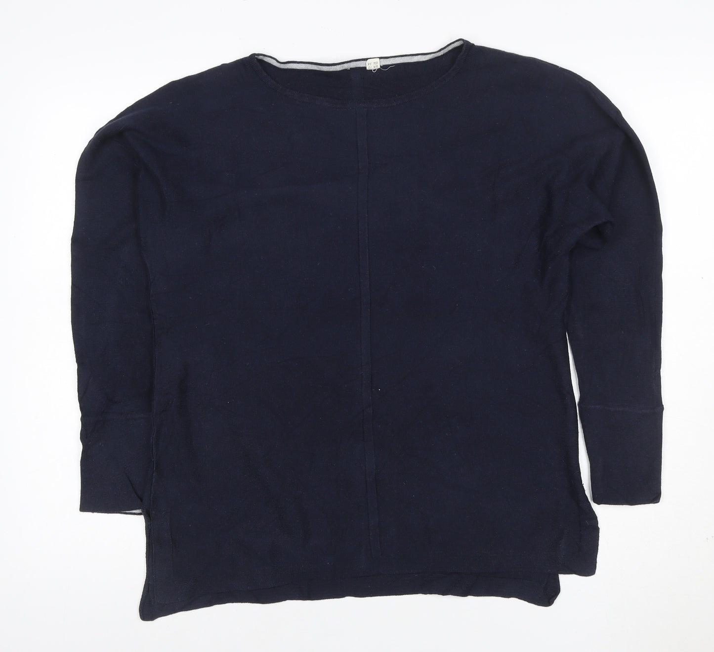 White Stuff Women's Blue Cotton Crew Neck Jumper Size 10