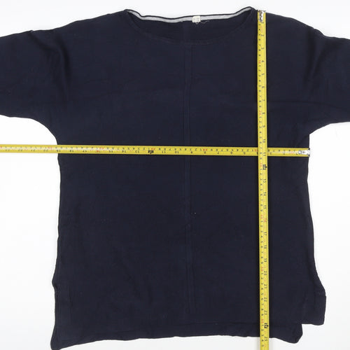 White Stuff Women's Blue Cotton Crew Neck Jumper Size 10