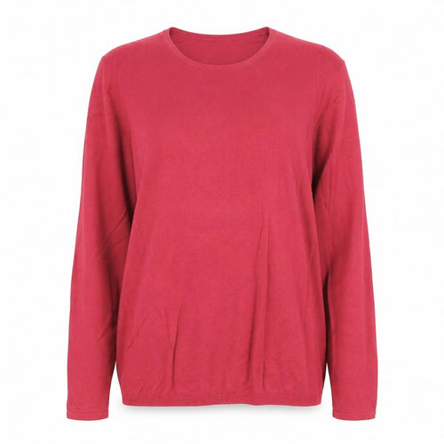 Reiss Women's Red Cotton Wool Crew Neck Long Sleeve Jumper Size S