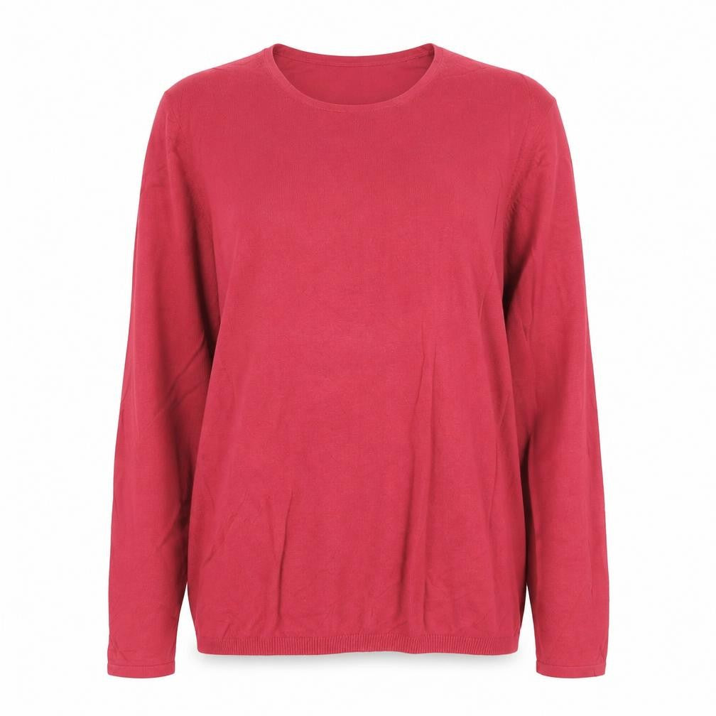 Reiss Women's Red Cotton Wool Crew Neck Long Sleeve Jumper Size S
