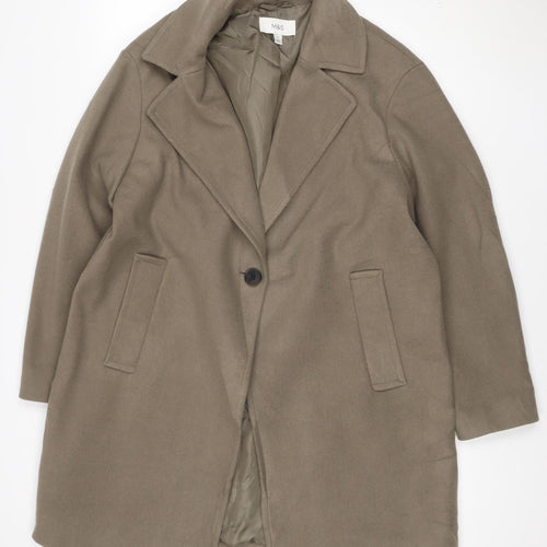 Marks and Spencer Women's Brown Size 16 Classic Overcoat
