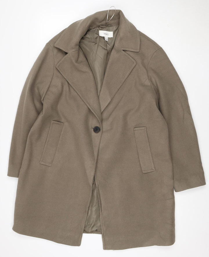 Marks and Spencer Women's Brown Size 16 Classic Overcoat