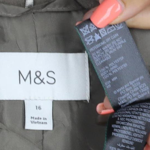 Marks and Spencer Women's Brown Size 16 Classic Overcoat