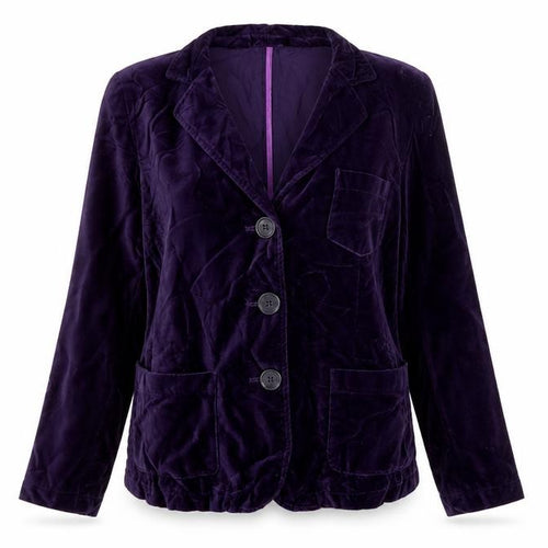 Soft Grey Women's Purple Velvet Blazer Jacket Size 14