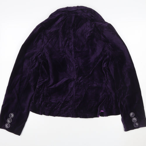 Soft Grey Women's Purple Velvet Blazer Jacket Size 14