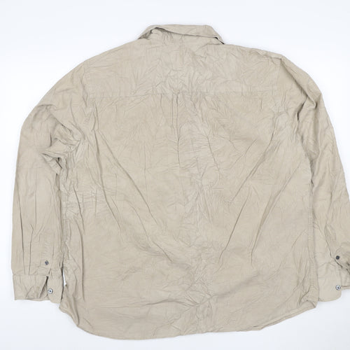 Jasper Conran Men's Beige Cotton Linen Long Sleeve Shirt XL