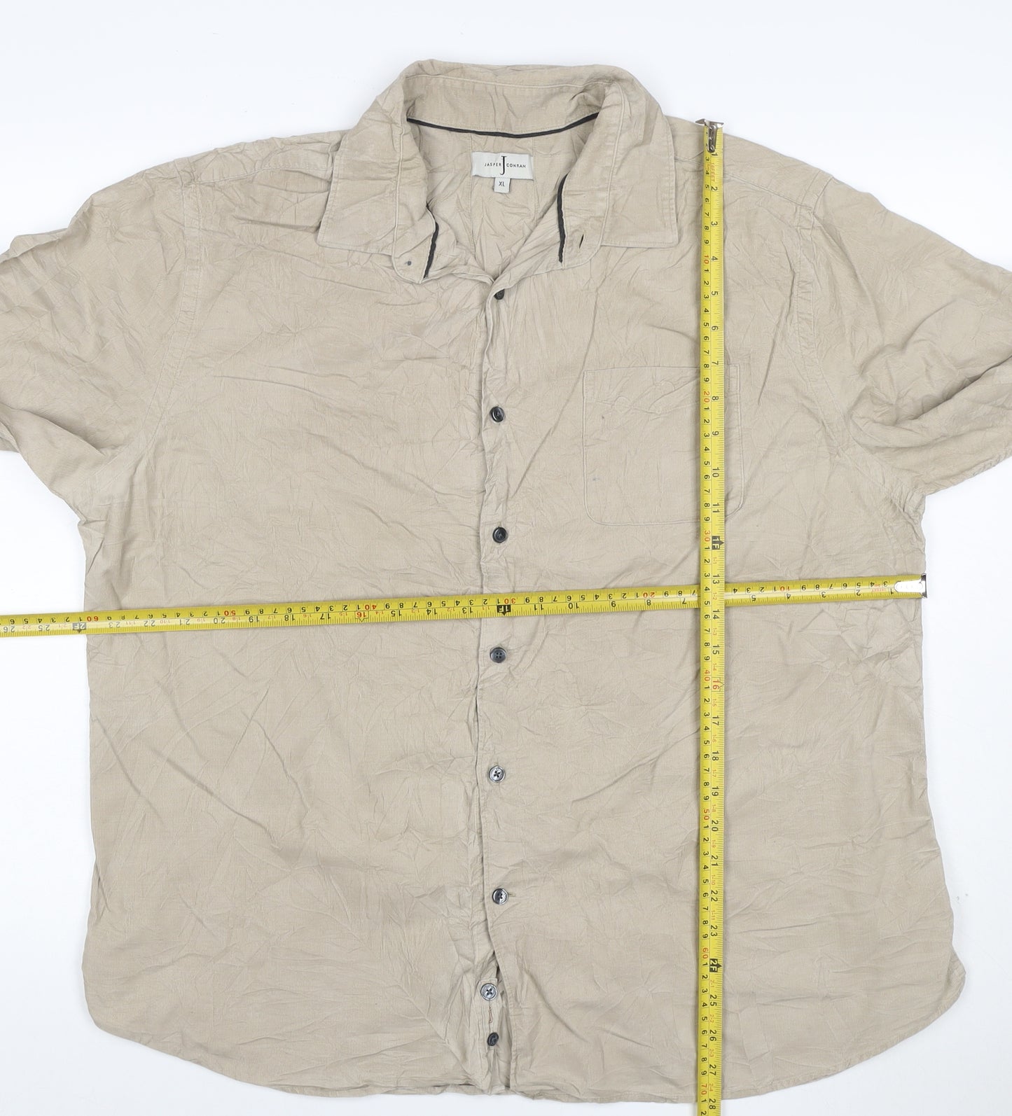 Jasper Conran Men's Beige Cotton Linen Long Sleeve Shirt XL