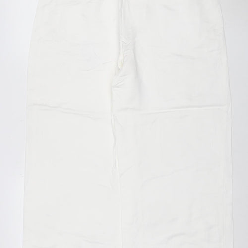 Marks and Spencer Autograph Women’s White Linen Blend Wide-Leg Trousers Size 14