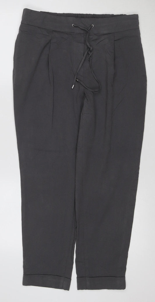 Marks and Spencer Women’s Grey Regular Tapered Crepe Trousers Size 14
