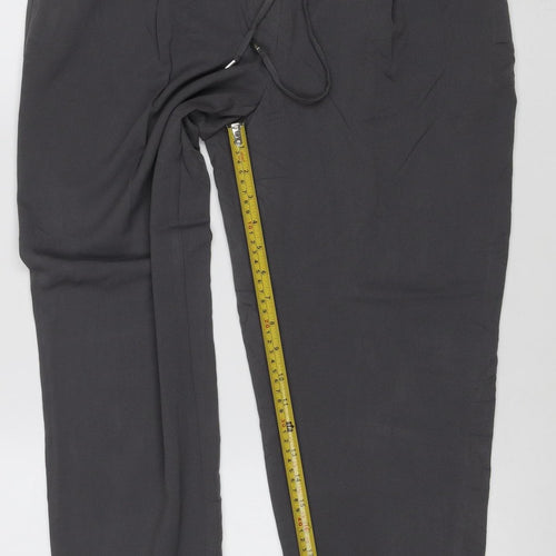 Marks and Spencer Women’s Grey Regular Tapered Crepe Trousers Size 14