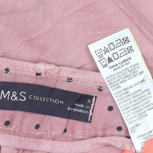 Marks and Spencer Women Pink Straight Cotton Jeans Size 6