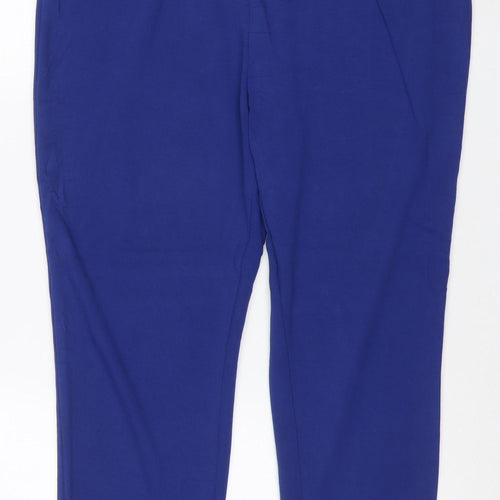 Marks and Spencer Women Blue Size 16 Short Straight Leg Trousers