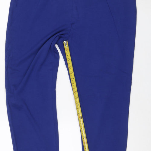 Marks and Spencer Women Blue Size 16 Short Straight Leg Trousers