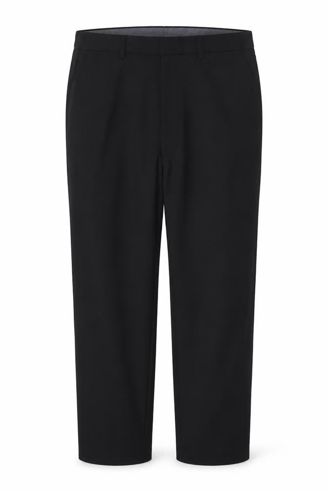 Front view of Marks & Spencer Men's Black 36 Regular Fit Dress Trousers