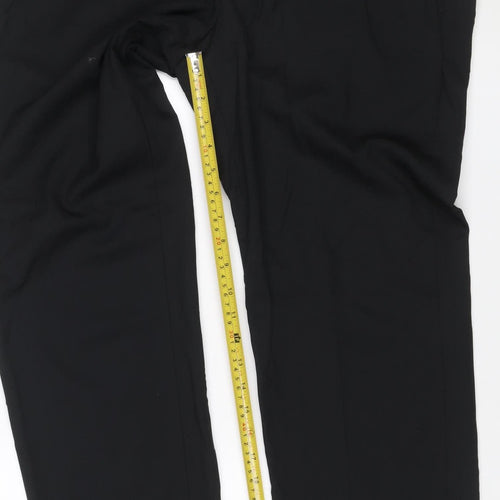 Marks and Spencer Men's Black 36 Regular Fit Dress Trousers