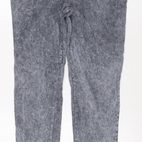 Next Womens Grey Acid Wash Jegging Jeans Size 14 Elastic Waist
