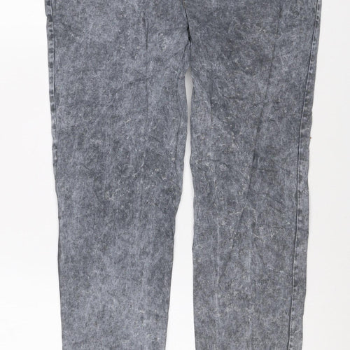 Next Womens Grey Acid Wash Jegging Jeans Size 14 Elastic Waist